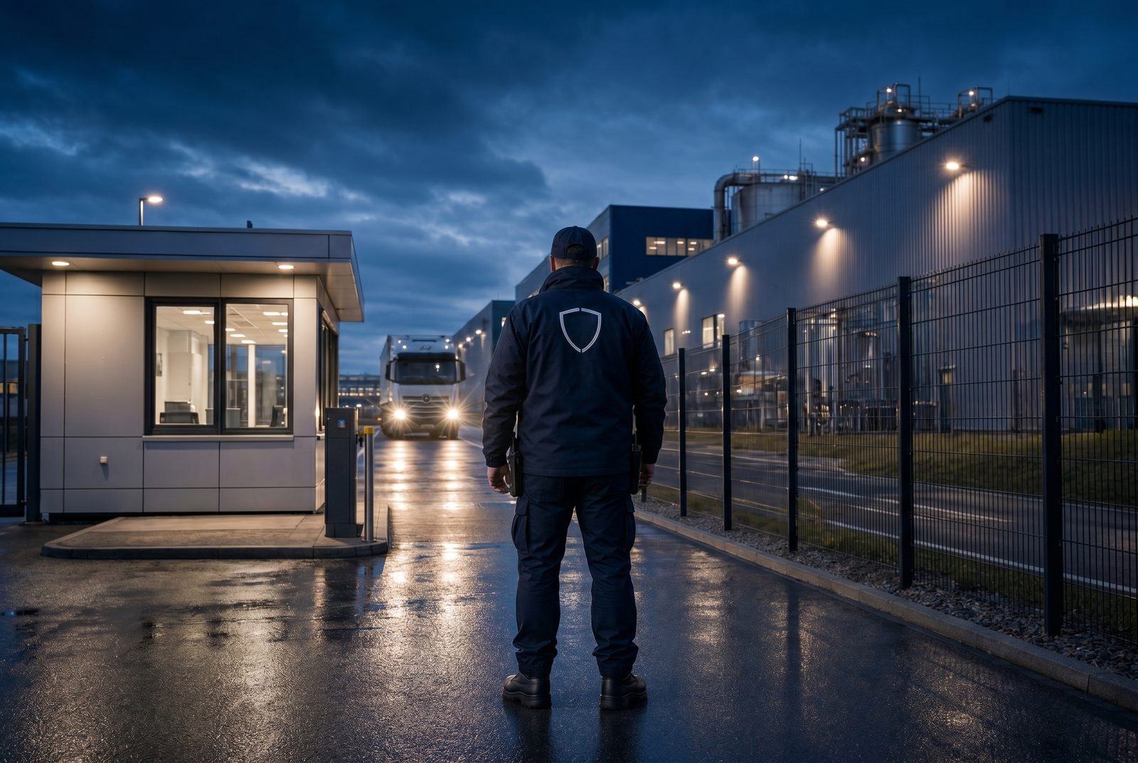 Werkschutz an einem Industrietor